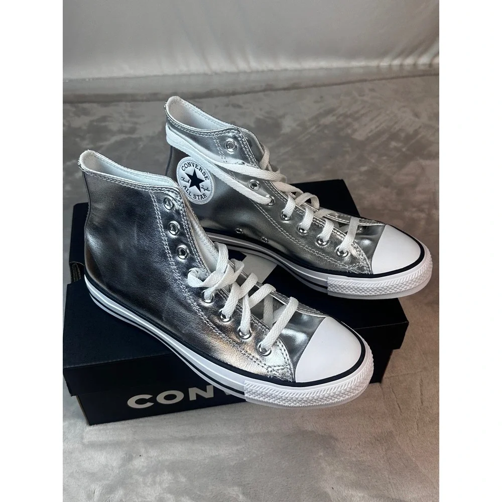 Converse Chuck Taylor All Star Sneakers Womens 9 Metallic‎ High Top A14875C NWOB